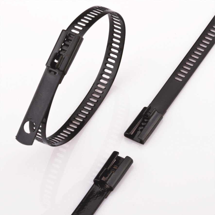 Abraçadeiras de aço inoxidável - Abraçadeiras revestidas de poliéster Multi-Lock de escada